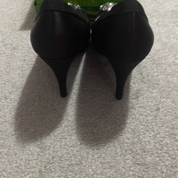 Blk open toe heels 7.5 M - Picture 8 of 8